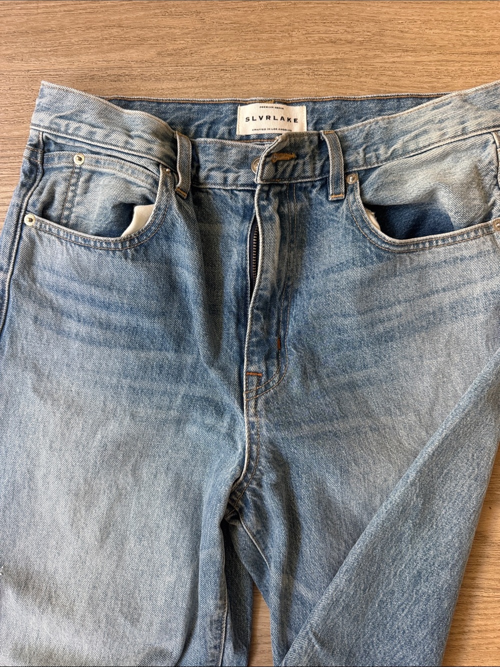 SLVRLAKE High Waist Straight-Leg Denim Jeans